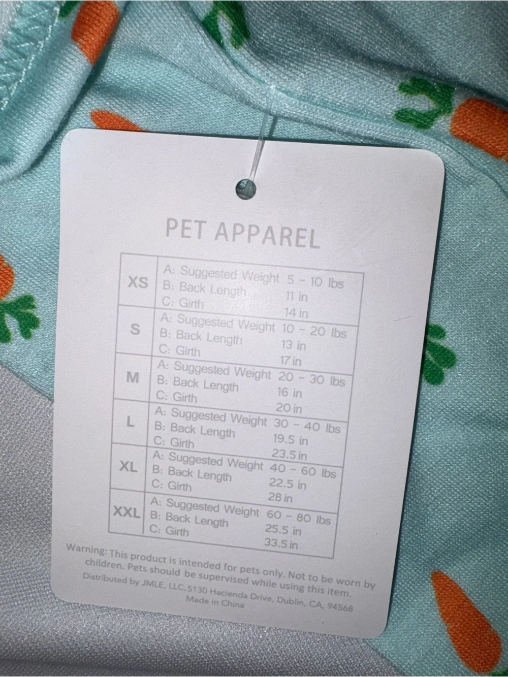 Mint Carrot Print Dog Shirt with Orange Bow